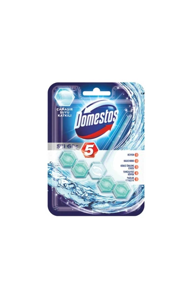 Domestos Wc Blok 5'li Güç Çamaşır Sulu 55 G ürün görseli 1