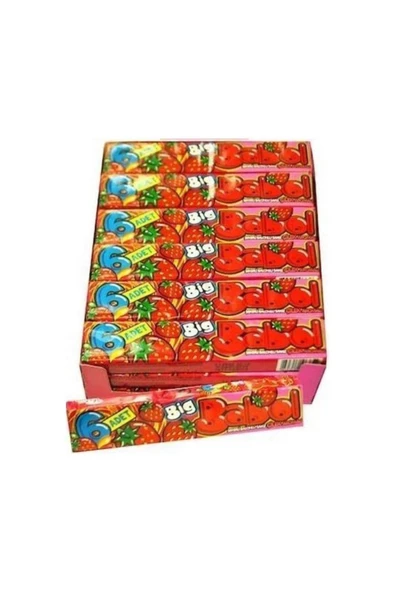 Big Babol Şekerli Sakız Çilek Aromalı 18 Adet x 27 g ürün görseli 1