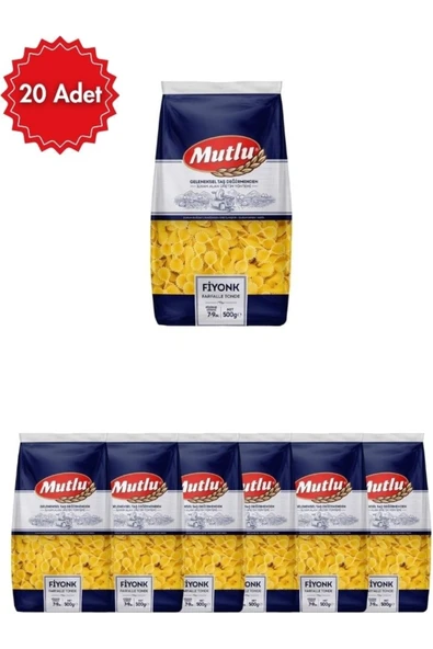 Mutlu Fiyonk Makarna 500 gr x 20 Adet - Soslarla Uyumlu, Pratik ve Lezzetli ürün görseli 1