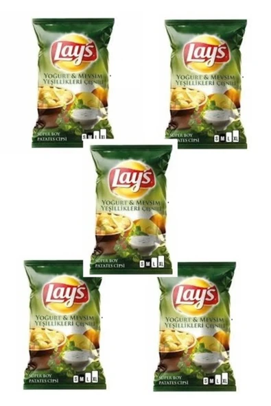 Lay's Lays Yoğurt Mevsim Yeşillikleri Süper Boy Cips 5 Adet Lays Yoğurt Süper*5 ürün görseli 1