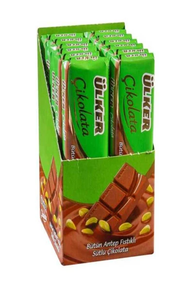 Ülker Bütün Antep Fıstıklı Sütlü Baton Çikolata 30 gram X (12 ADET) ürün görseli 1