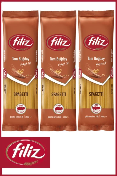 FİLİZ Tam Buğday Spagetti 350 gr X 3 Adet ürün görseli 1