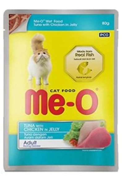 Me-o Kedi Yaş Maması Jöle Içinde Ton Balıklı Ve Tavuklu 80 gr ürün görseli 1