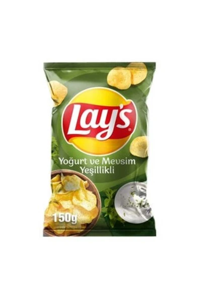 Lay's Yoğurt Mevsim Yeşillikleri Patates Cipsi Parti Boy 150 gr ( 12 ADET ) ürün görseli 1