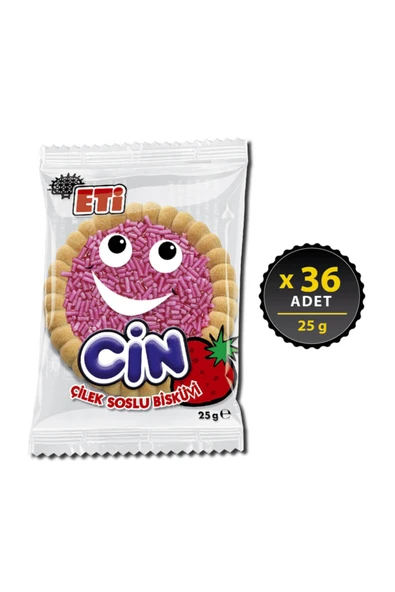 Eti Cin Çilekli Bisküvi 25 g x 36 Adet ürün görseli 1