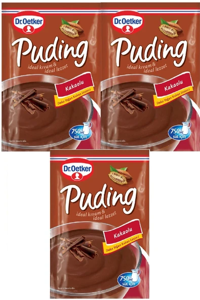 Dr. Oetker Puding Kakaolu 125 gr x 3 Adet ürün görseli 1