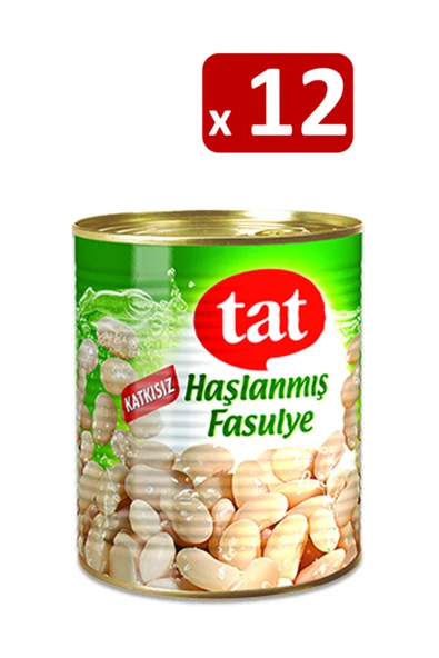 Tat Haşlanmış Kuru Fasulye Konservesi - 800 gr x 12 Paket ürün görseli 1