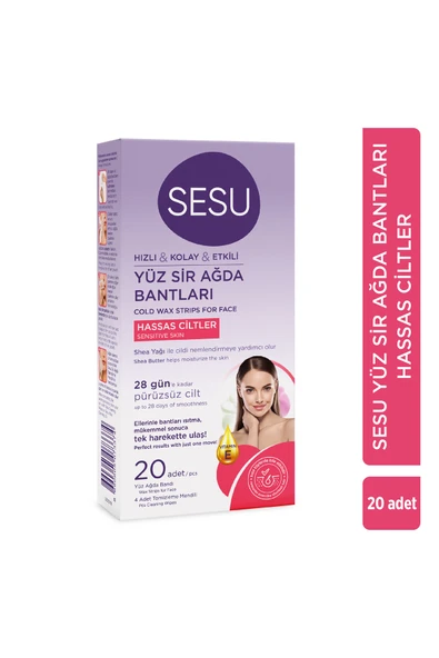 Sesu Yüz Sir Ağda Bandı Hassas Ciltler 20 Li ürün görseli 1