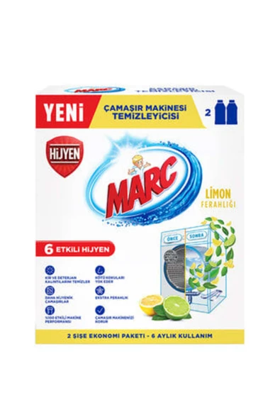 Marc Çamaşır Makinesi Temizleyici Limon 2x250 ml ( 1 ADET ) ürün görseli 1