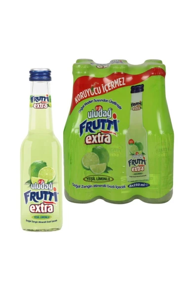 Uludağ Frutti Extra Yeşil Limonlu Şişe  250 ml 6'lı ürün görseli 1