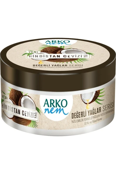 ARKO Nem Değerli Yağlar Kremi Hindistan Cevizi 250 ml ürün görseli 1