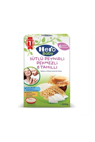 Hero Baby Sütlü Peynirli-Pekmez 8 Tahıllı 200 Gr. ürün görseli 1