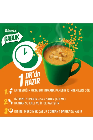 Knorr Mercimek Çabuk Çorba 22 gr X 12 Adet - Resim 6