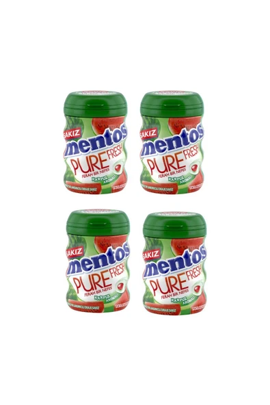 Mentos Pure Fresh Karpuz Aromalı Şekersiz Draje Sakız 60 g x 4 Adet ürün görseli 1