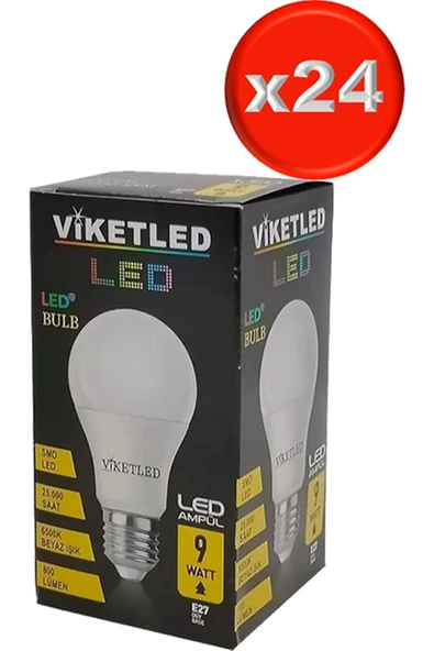 ELİTLED Viketled Led Ampül Beyaz-white 9w (24 Lü Set) ürün görseli 1