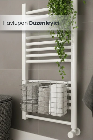 Asılabilir Havlupan Düzenleyici Banyo Havluluk Kurutma Sepeti Tuvalet Kağıdı Organizeri Krom ürün görseli 1