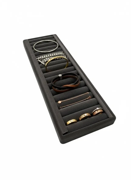 Süet Kaplama Füme Renk Sosisli 35/11 Cm Bileklik Kelepçe Tablası ürün görseli 1
