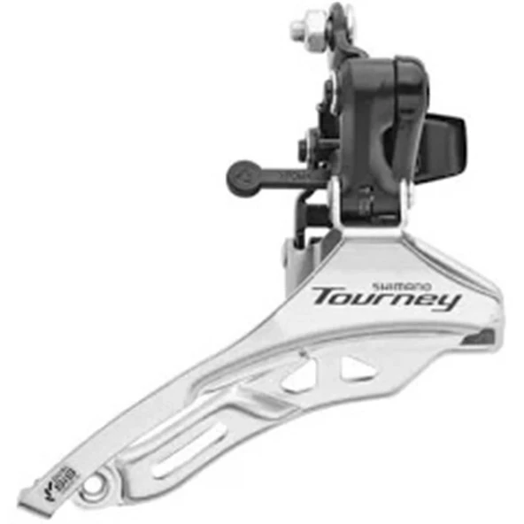 SHIMANO TOURNEY ÖN AKTARICI TY300 34.9MM KELEPÇE ÜÇLÜ 42T,TP,FD 6/7S SİYAH GÜMÜŞ ürün görseli 1