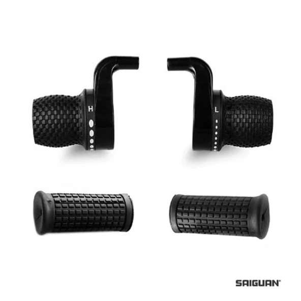 SAIGUAN BİSİKLET VİTES KOLU SET KDSG-02A 3X7Lİ NO INDX AMBALAJSIZ SİYAH VTS-126 ürün görseli 1