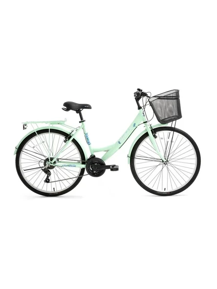 BİSAN LOTUS KADIN ŞEHİR BİSİKLETİ 34CM V 24 JANT 21 VİTES MİNT YEŞİL BEYAZ ürün görseli 1