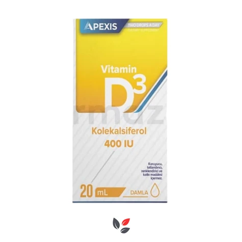 Apexis Vitamin D3 Kolekalsiferol 400 IU Damla 20 ml ürün görseli 1