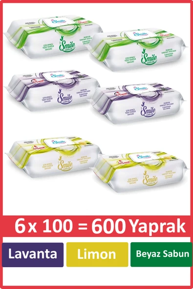 Smile Çok Amaçlı Yüzey Temizleme Havlusu 6 x 100'lu Karma Paket ürün görseli 1