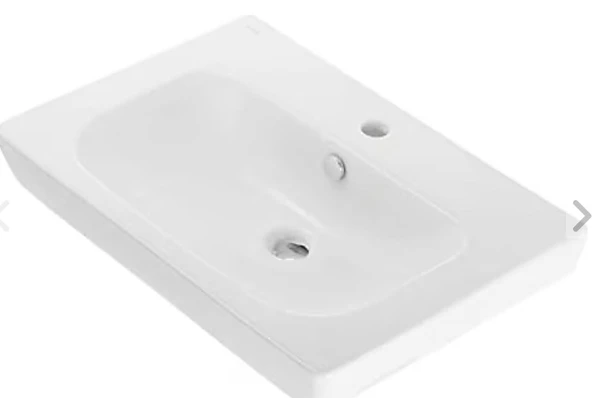 VitrA S20 5522B003-0001 Etajerli Seramik Lavabo, Beyaz ürün görseli 1