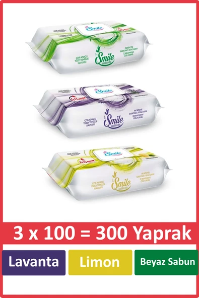 Smile Çok Amaçlı Yüzey Temizleme Havlusu 3 x 100'lu Karma Paket ürün görseli 1