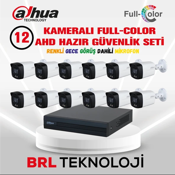 Dahua 12 Kameralı 40 Metre Renkli Gece Görüşlü Fullhd Dahili Mikrofonlu Kamera Seti ürün görseli 1