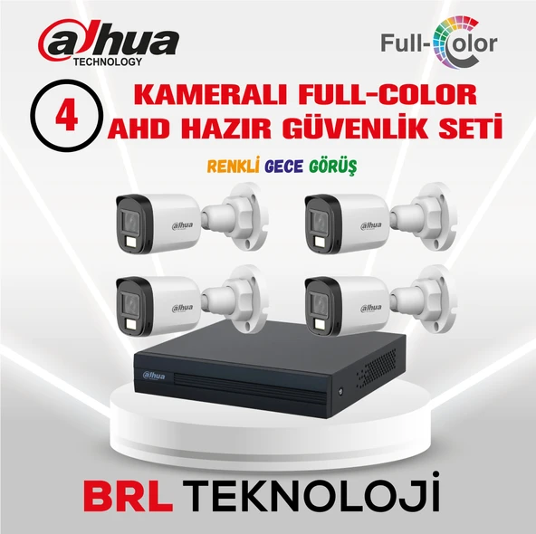 Dahua 4 Kameralı 30 Metre Renkli Gece Görüşlü Full HD Güvenlik Kamera Seti ürün görseli 1