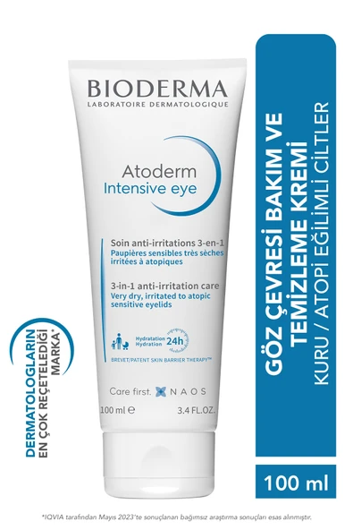 Bioderma Atoderm Intensive Eye Kuru Atopi Eğilimli Göz Çevresi Kremi ve Temizleyici Hyalüronik Asit 100 ml ürün görseli 1