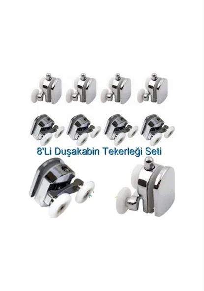 Filo Cam Duşakabin Tekerleği Çiftli Takım 8'li Parça 25 mm ürün görseli 1