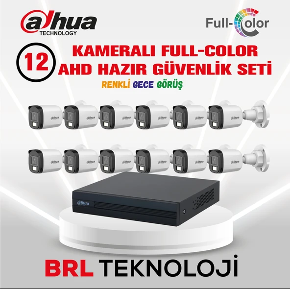 Dahua 12 Kameralı 30 Metre Renkli Gece Görüşlü Full HD Güvenlik Kamera Seti ürün görseli 1