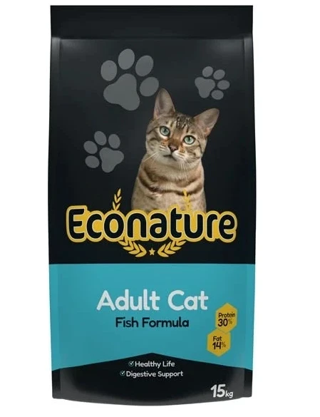 Econature Plus Balıklı Yetişkin Kedi Maması 15KG ürün görseli 1