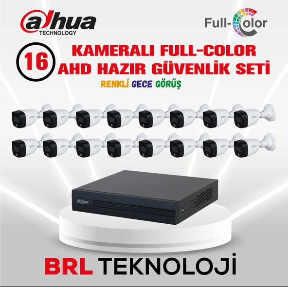 Dahua 16 Kameralı Renkli Gece Görüşlü Full HD Güvenlik Kamera Seti ürün görseli 1