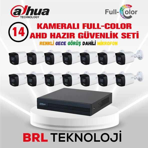 Dahua 14 Kameralı 40 Metre Renkli Gece Görüşlü Fullhd Dahili Mikrofonlu Kamera Seti ürün görseli 1