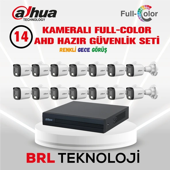 Dahua 14 Kameralı 30 Metre Renkli Gece Görüşlü Full HD Güvenlik Kamera Seti ürün görseli 1