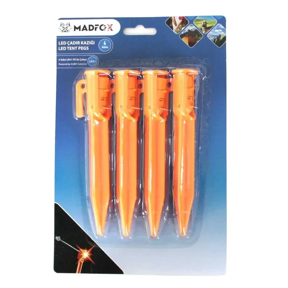 Madfox Led Işıklı Çadır Kazığı 15 Cm 4 Adet ürün görseli 1