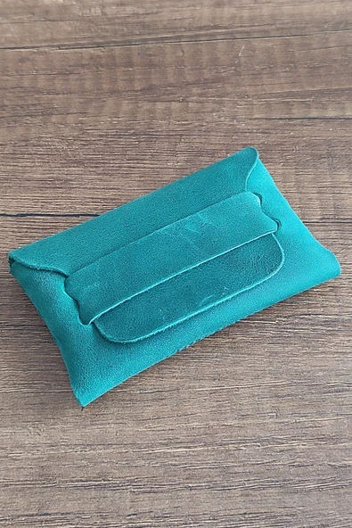 sumerianwallet Minimalist Deri Kartlık ( RFİD Kart Koruma Hediye ) Yeşil ürün görseli 1