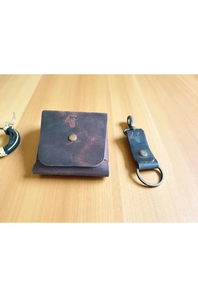 sumerianwallet Kare Kahverengi Minimalist Cüzdan Kahverengi ürün görseli 1