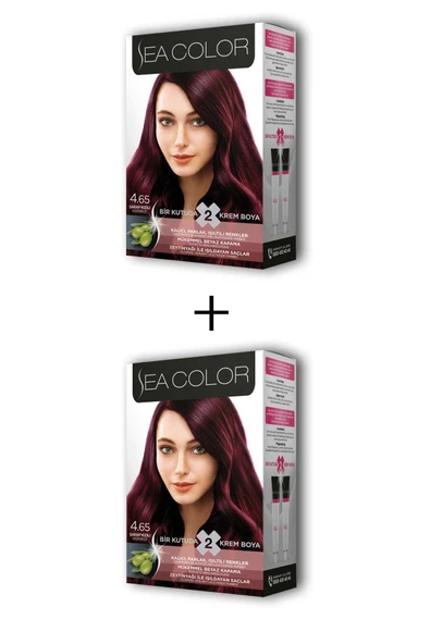2X2 Tüp Krem Saç Boyası Seti Şarap Kızılı No:4.65 ürün görseli 1