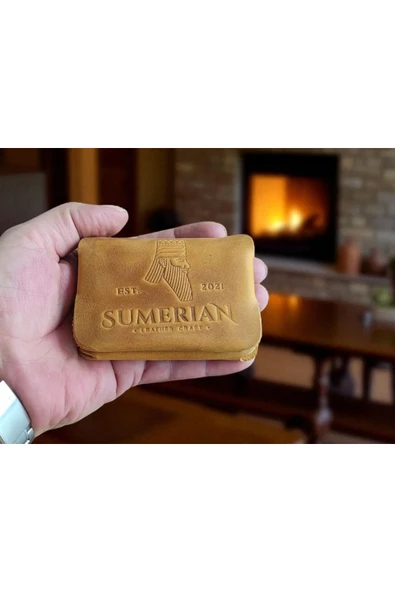 sumerianwallet Deri Cüzdan , Hediyelik Crazy Deri Cüzdan Cat Sarısı ( Rfıd Kart Koruma Hediye ) Cat Sarısı ürün görseli 1