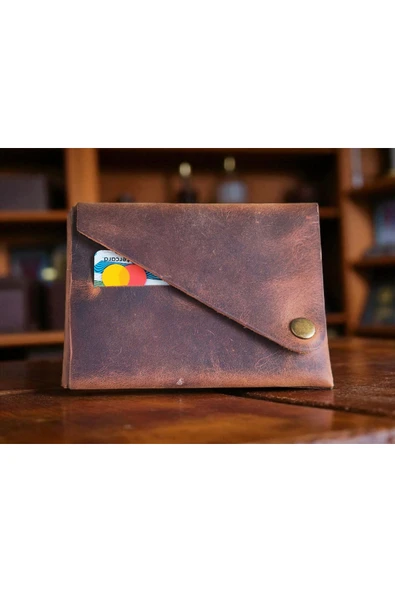 sumerianwallet Cüzdan Minimalist Crazy Deri Tarçın ( Anahtarlık Hediye ) Tarçın ürün görseli 1