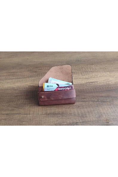 sumerianwallet Minimalist Crazy Deri Yatay Cüzdan Tarçın (ANAHTARLIK HEDİYE) Tarçın ürün görseli 1