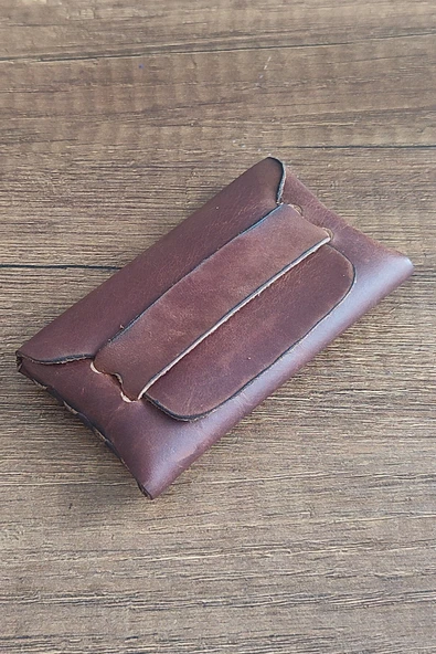 sumerianwallet Minimalist Deri Kartlık ( RFİD Kart Koruma Hediye ) Tarçın ürün görseli 1