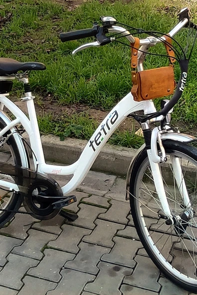 sumerianwallet Deri Bisiklet, Motosiklet Çantası Cat Sarısı ( Deri Kartlık Hediye ) ürün görseli 1