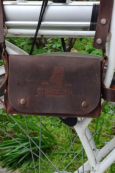 sumerianwallet Deri Bisiklet, Motosiklet Çantası Kahverengi ( Deri Kartlık Hediye ) Kahverengi ürün görseli 1