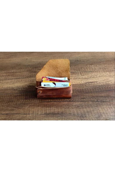 sumerianwallet Minimalist Crazy Deri Yatay Cüzdan Cat Sarısı (ANAHTARLIK HEDİYE) Cat Sarısı ürün görseli 1
