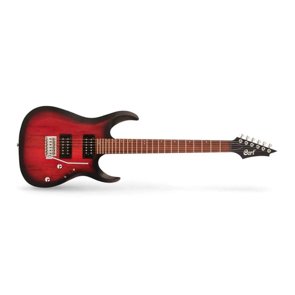 CORT X100 OPBB ELEKTRO GİTAR OPEN PORE BLACK CHERRY BURST ürün görseli 1