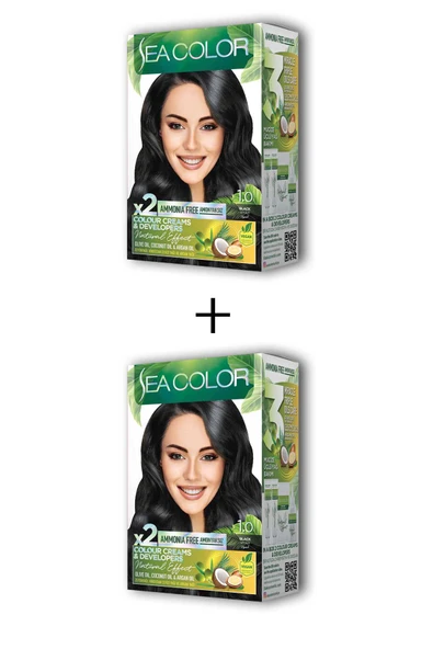 2X2 Tüp Krem Saç Boyası Seti Siyah No:1.0 ürün görseli 1